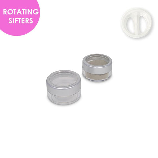 Jars: Matte Silver Rim and ROTATING Sifters