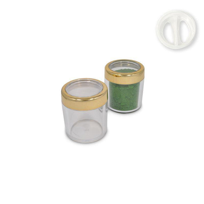 Jars: Shiny Gold Rim and ROTATING Sifters