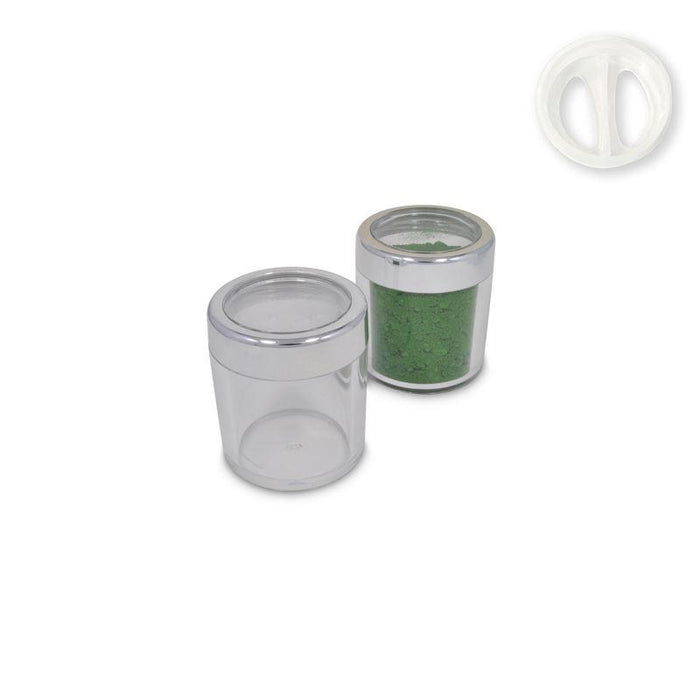 Jars: Shiny Silver Rim and ROTATING Sifters