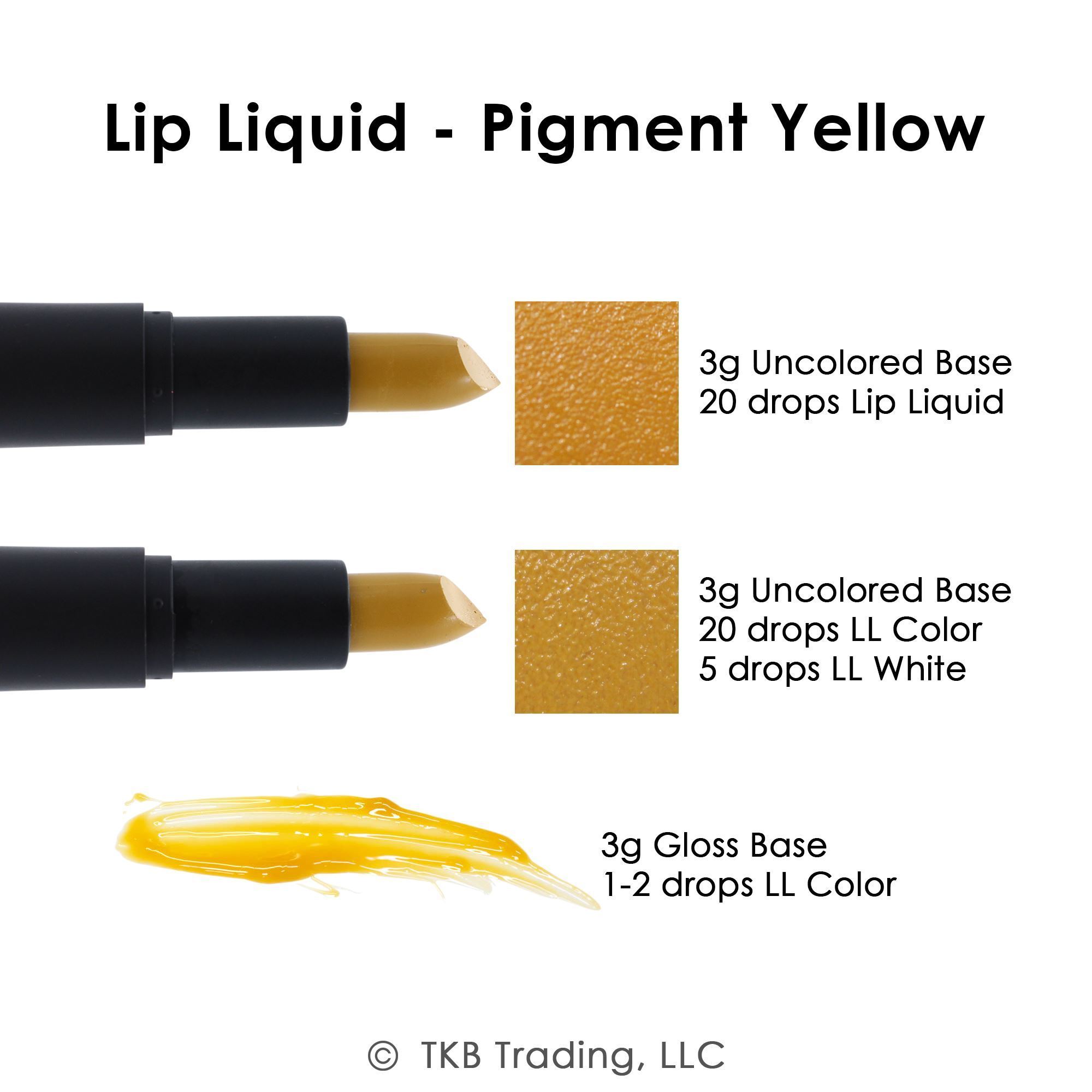 TKB Lip Liquid - Pigment Yellow - Highly Pigmented Cosmetic Lip Color