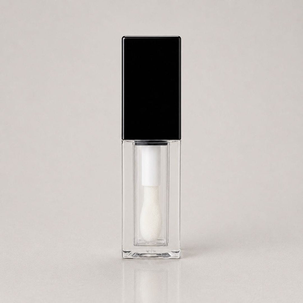 TKB 5ml Black Lip Gloss Tubes with Jumbo Doe Foot Wand Applicator