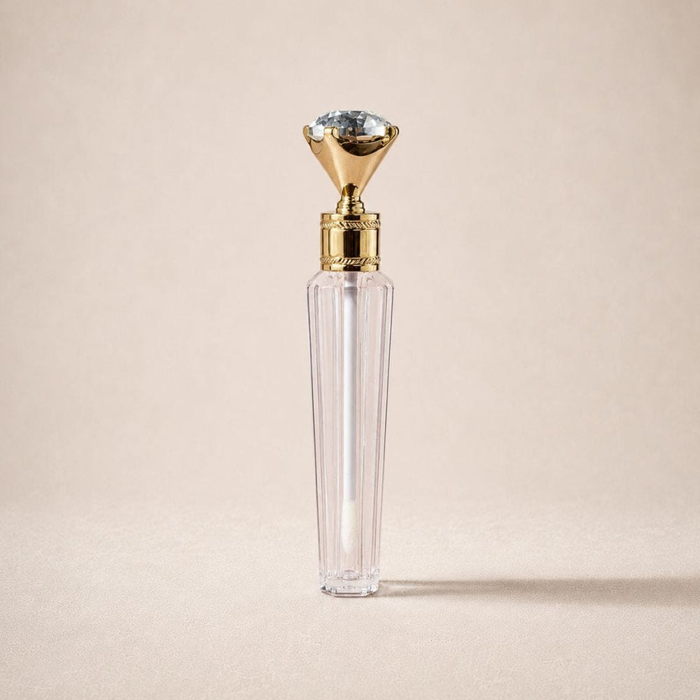 TKB Diamond-Cut Lip Gloss Tube - Gold Crown Cap