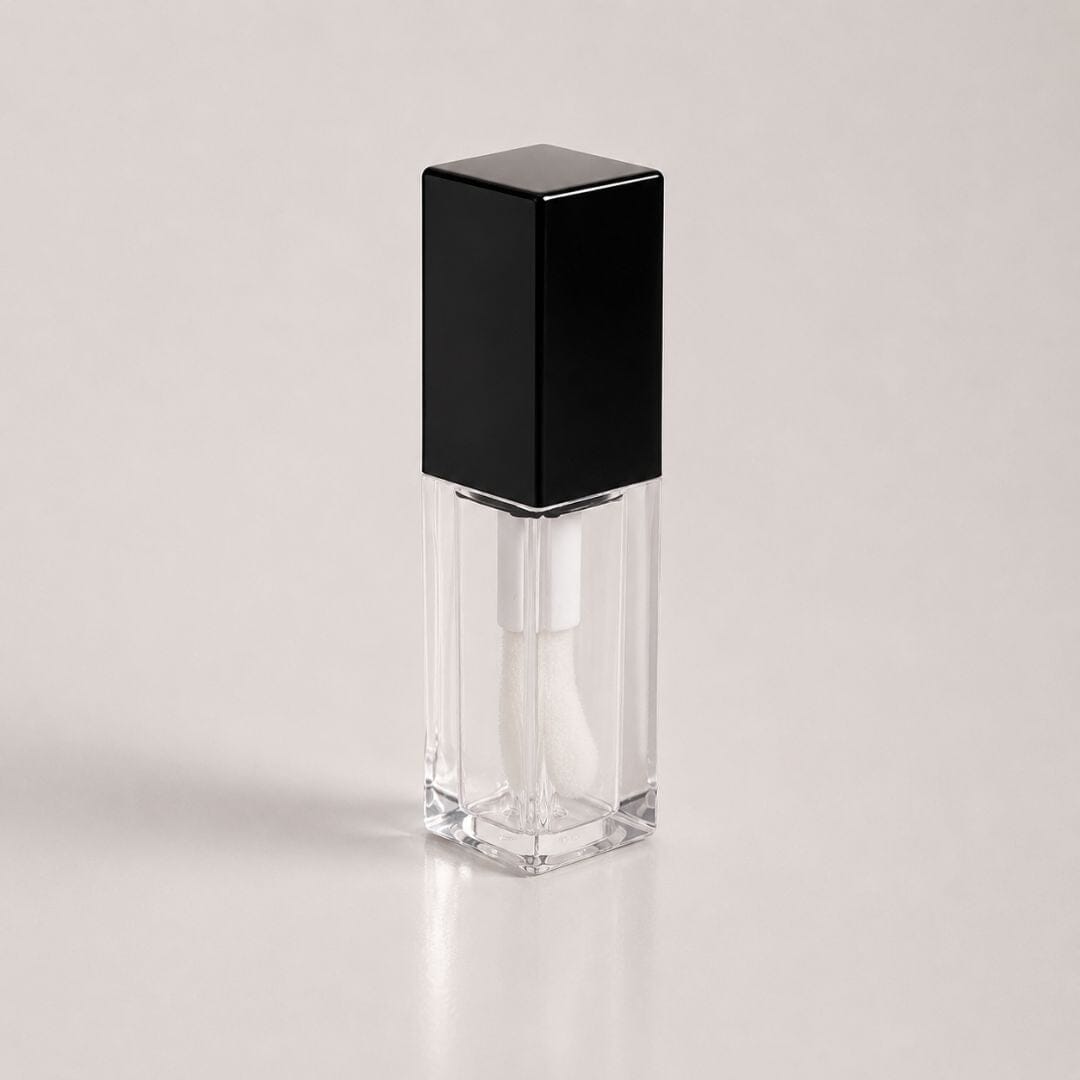 TKB 5ml Black Lip Gloss Tubes with Jumbo Doe Foot Wand Applicator