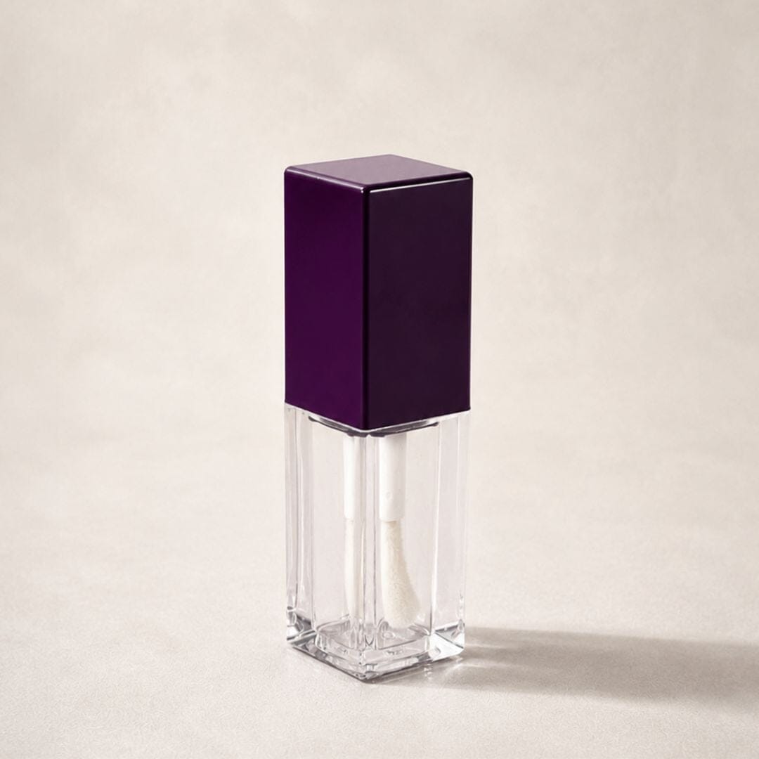TKB 5ml Deep Purple Lip Gloss Tubes with Jumbo Doe Foot Wand Applicator