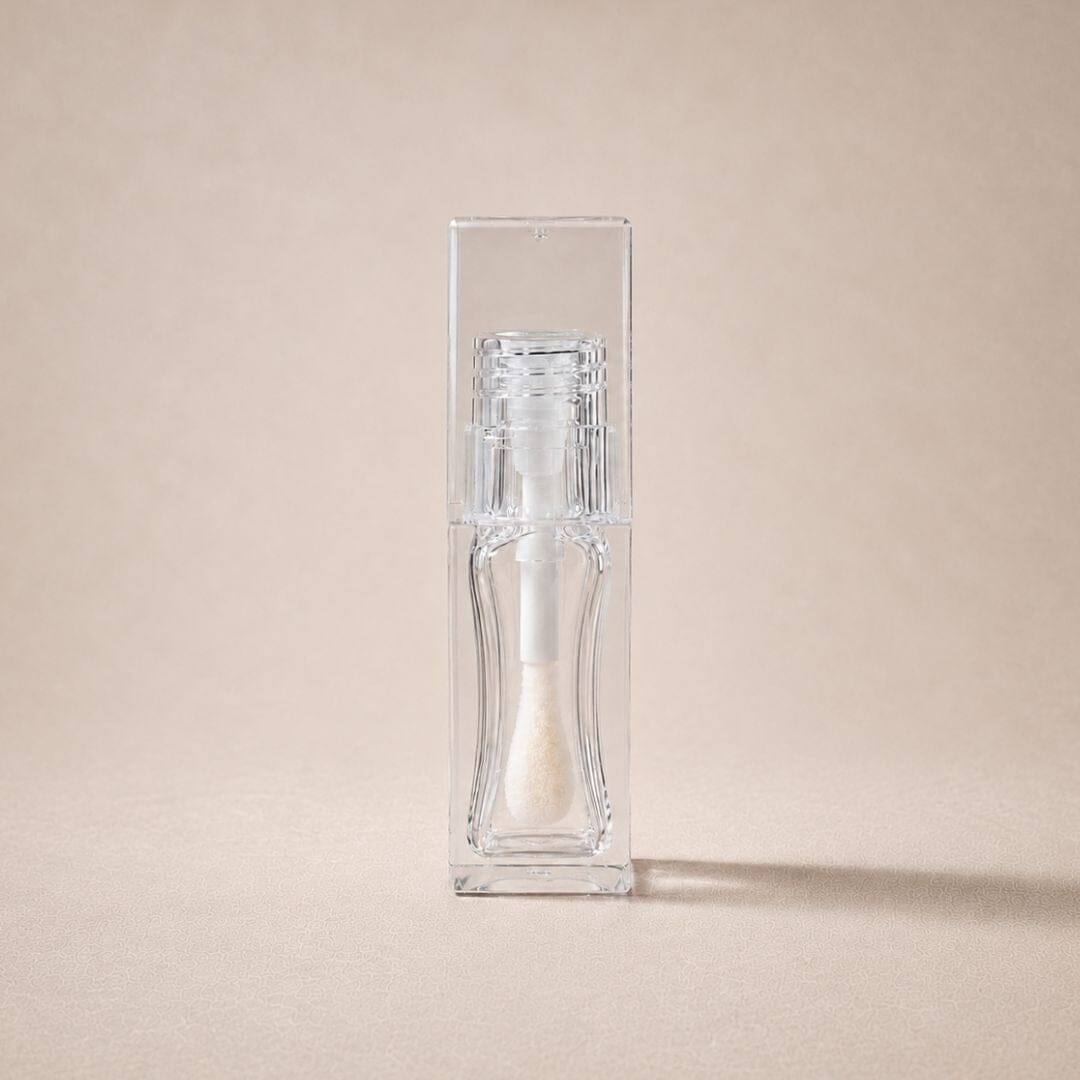 TKB 5ml Clear Square Lip Gloss Tubes With Horse Shoe Wand Applicator