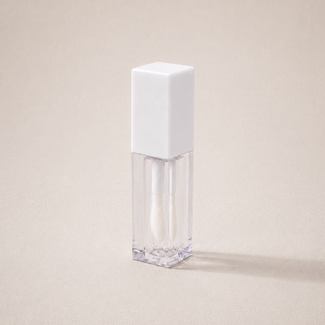 TKB 5ml White Lip Gloss Tubes with Jumbo Doe Foot Wand Applicator