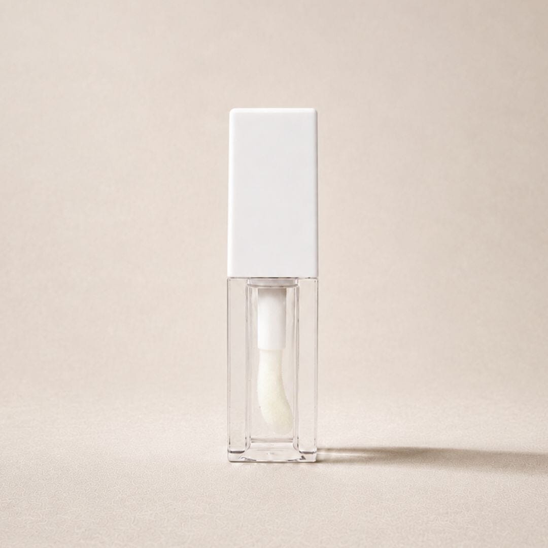 TKB 5ml White Lip Gloss Tubes with Jumbo Doe Foot Wand Applicator