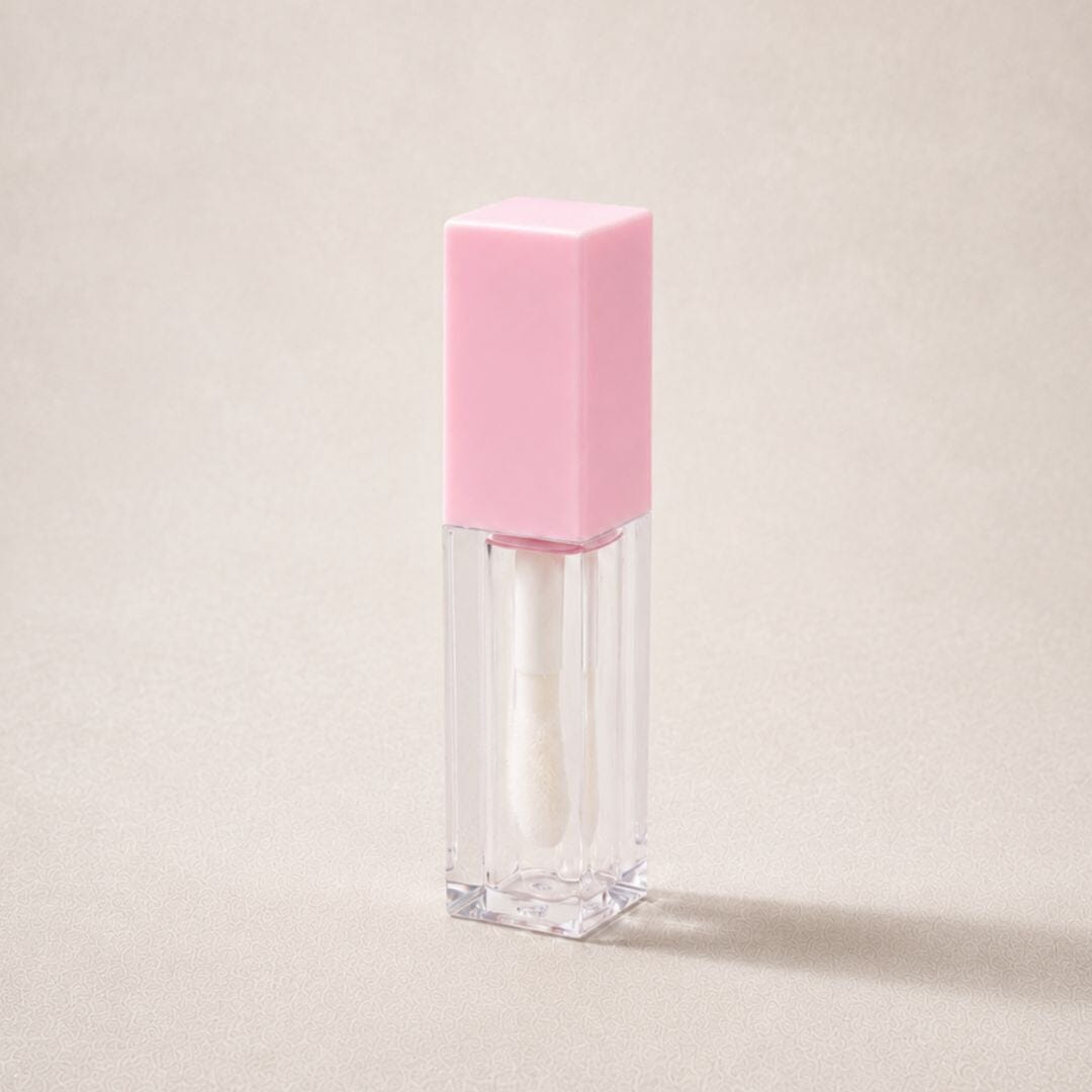 TKB 5ml Pink Lip Gloss Tubes with Jumbo Doe Foot Wand Applicator