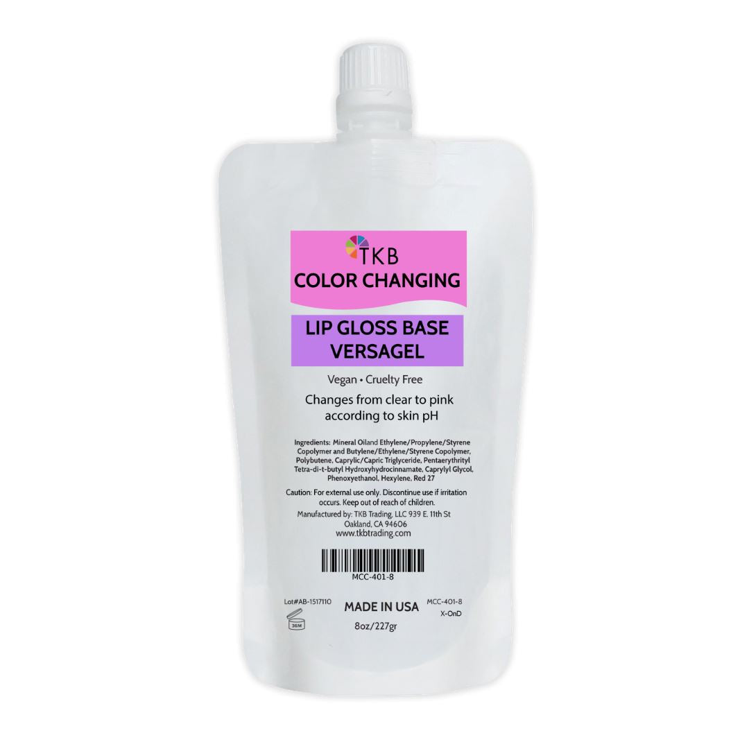 TKB Color Changing Versagel Lip Gloss Base| Clear to Pink| Made in USA