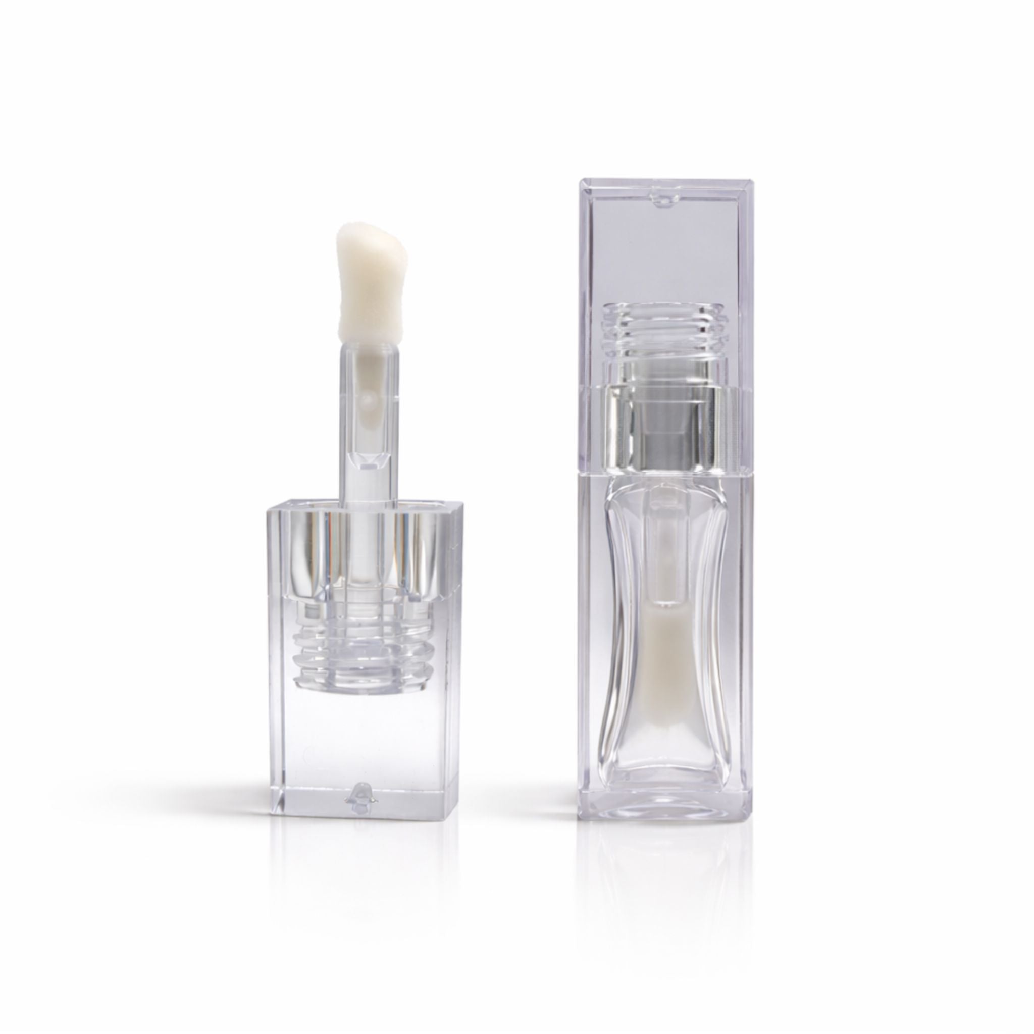 TKB 5ml Clear Square Lip Gloss Tubes With Horse Shoe Wand Applicator
