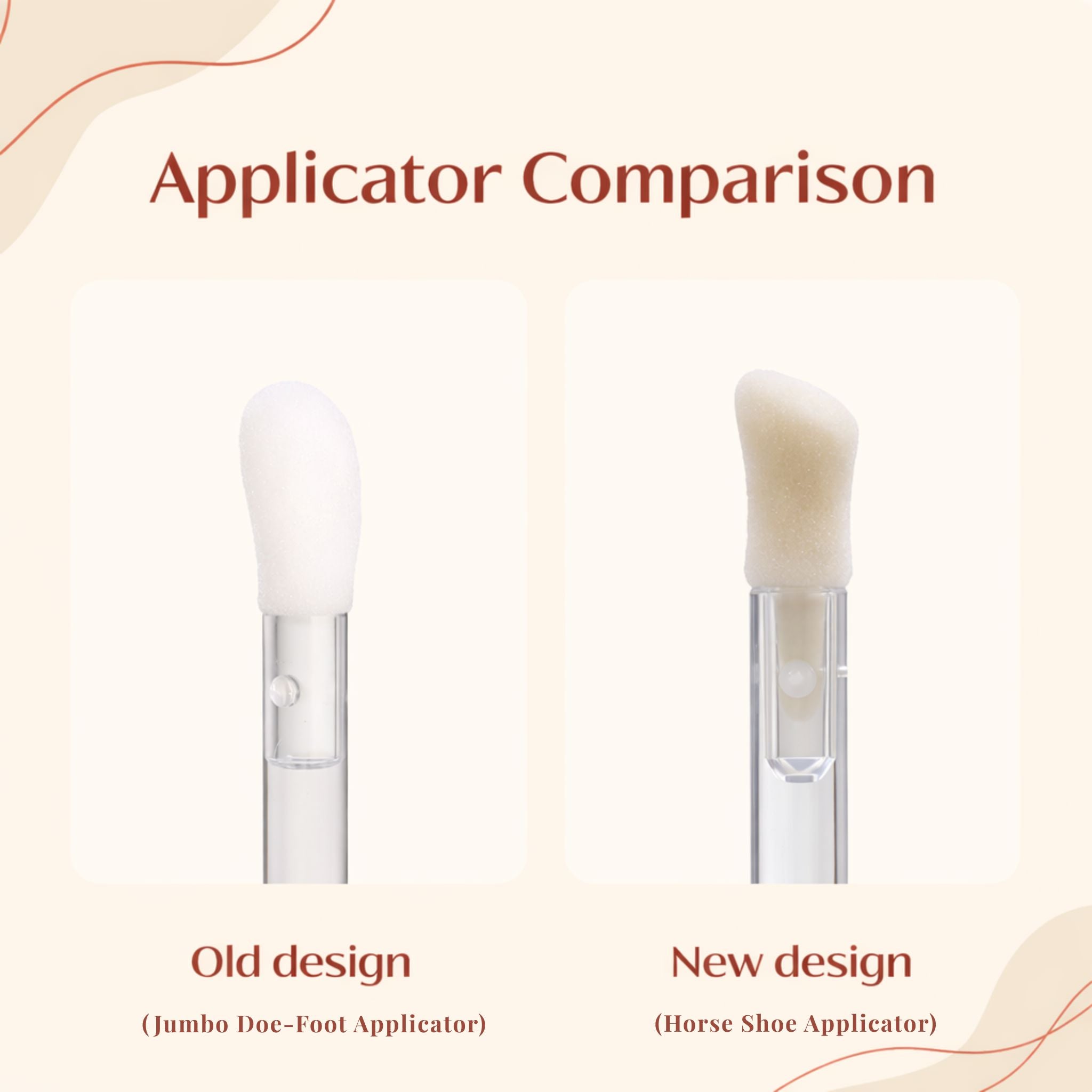 TKB 5ml Clear Square Lip Gloss Tubes With Horse Shoe Wand Applicator