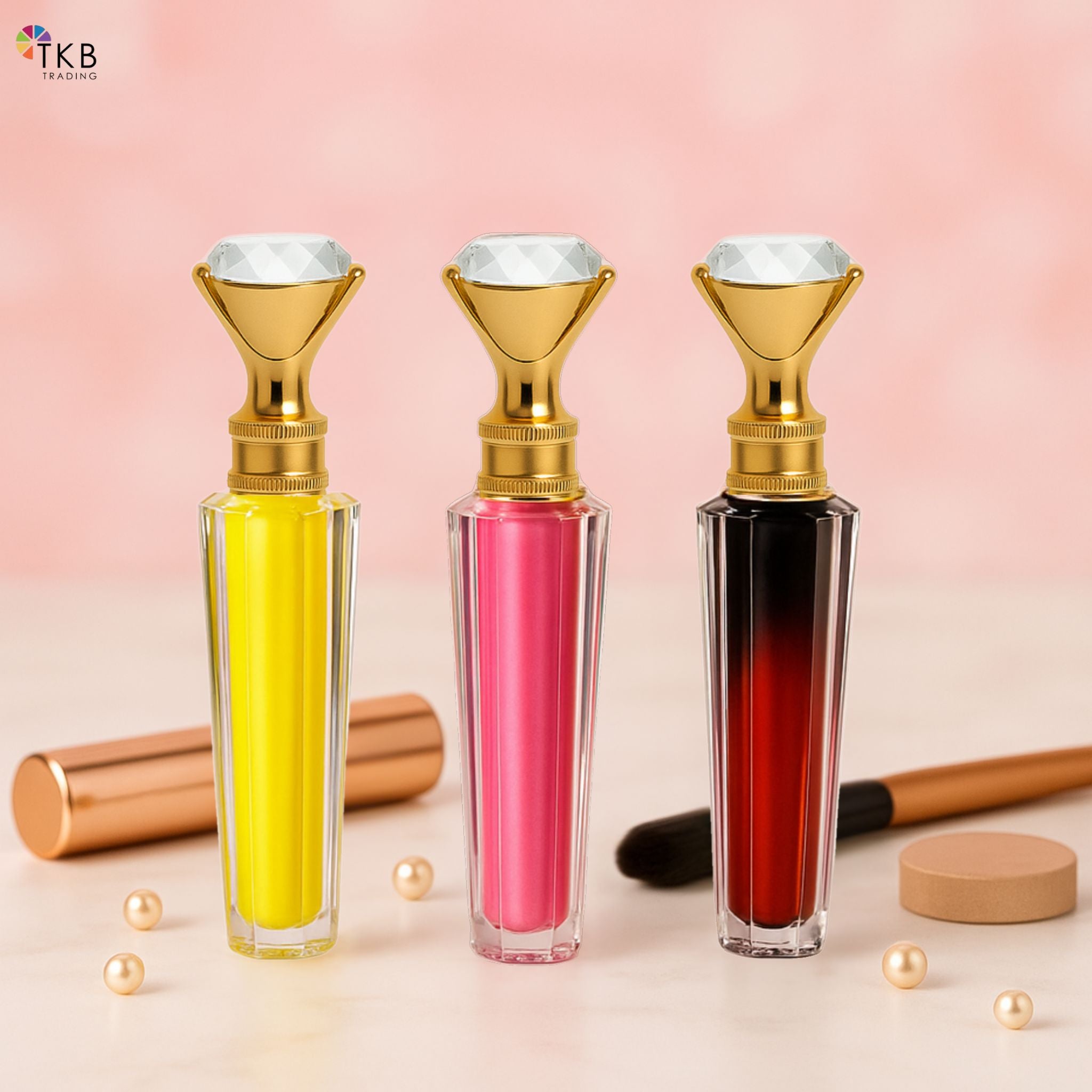 TKB Ombre Diamond Lip Gloss Tube – Gold Crown Cap