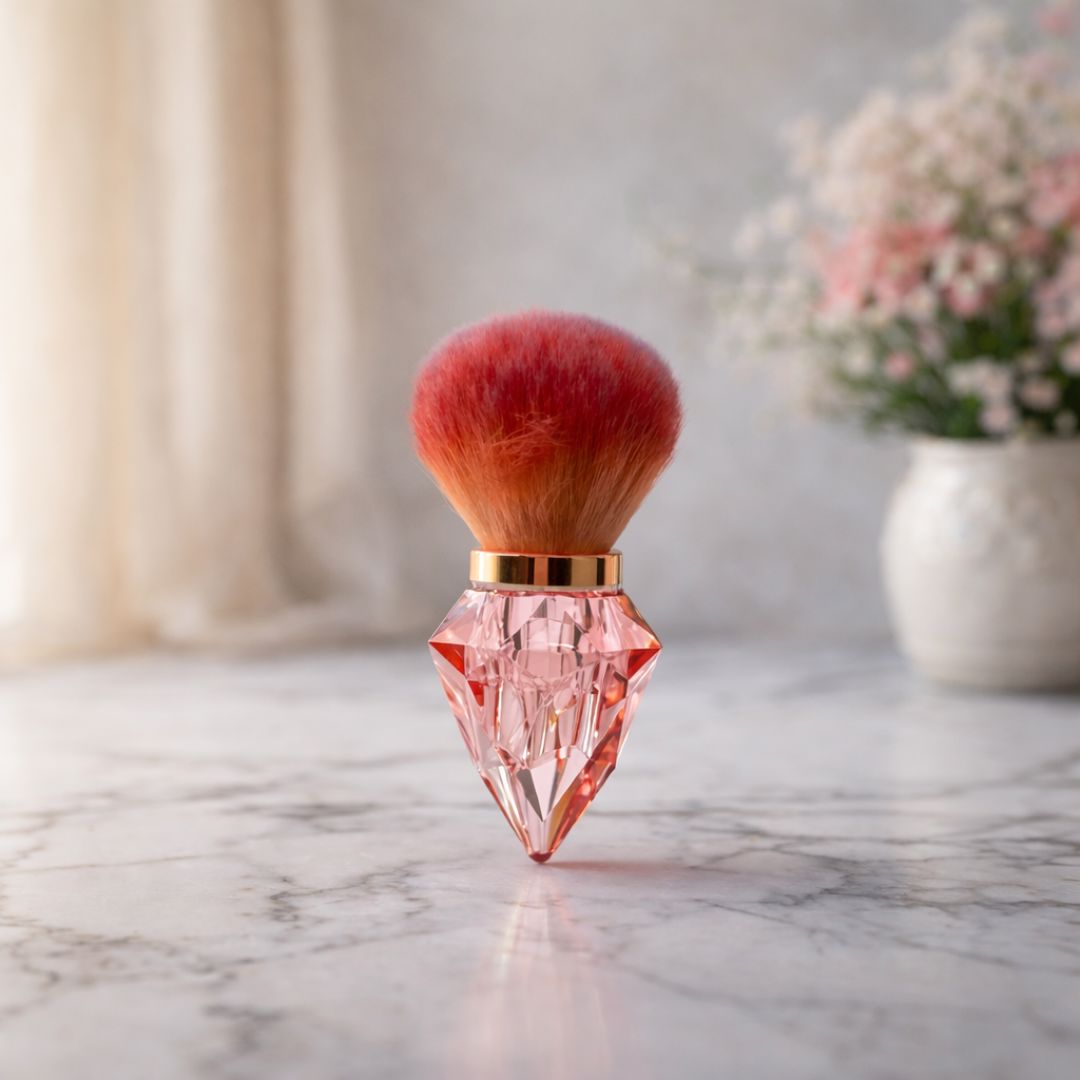 Diamond Handled Beauty Brush - Red