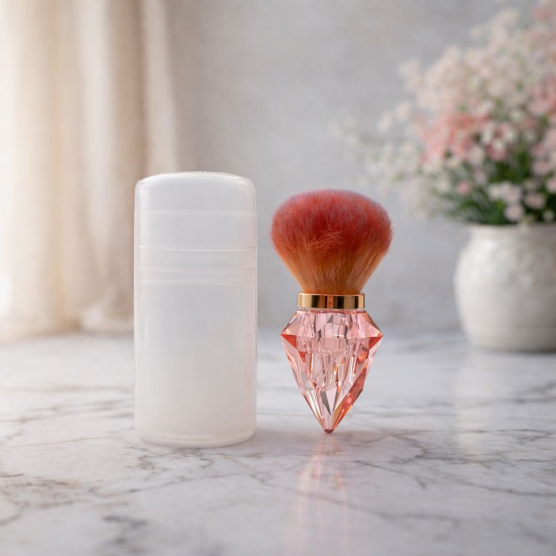 Diamond Handled Beauty Brush - Red