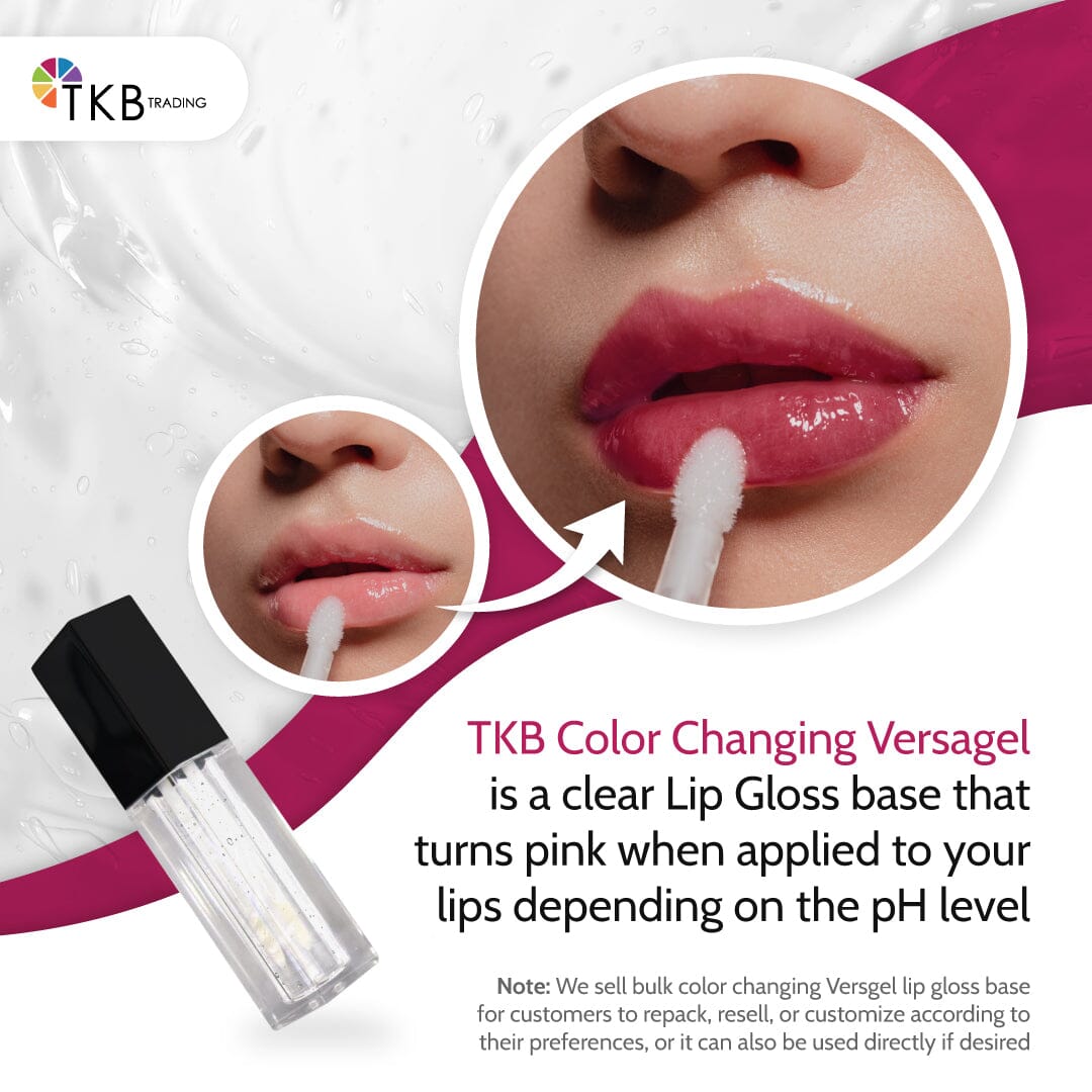 TKB Color Changing Versagel Lip Gloss Base| Clear to Pink| Made in USA