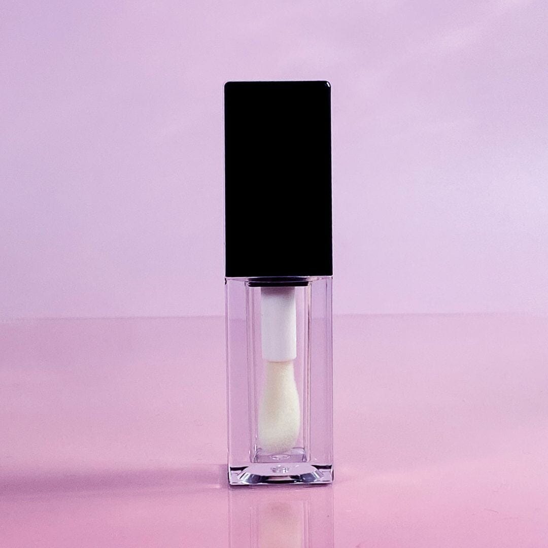 TKB 5ml Black Lip Gloss Tubes with Jumbo Doe Foot Wand Applicator