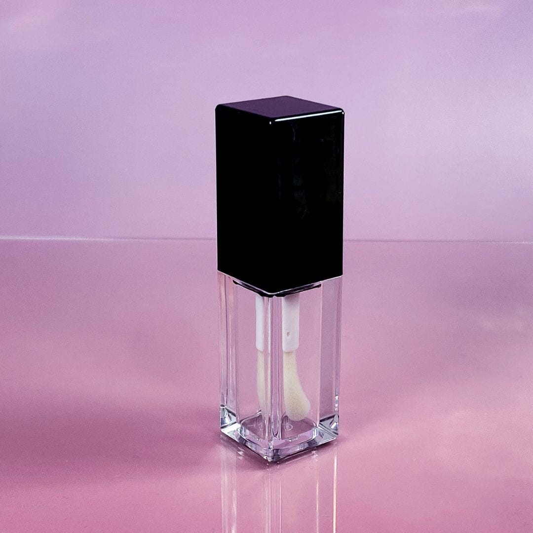 TKB 5ml Black Lip Gloss Tubes with Jumbo Doe Foot Wand Applicator