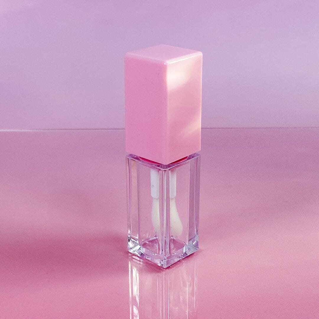 TKB 5ml Pink Lip Gloss Tubes with Jumbo Doe Foot Wand Applicator