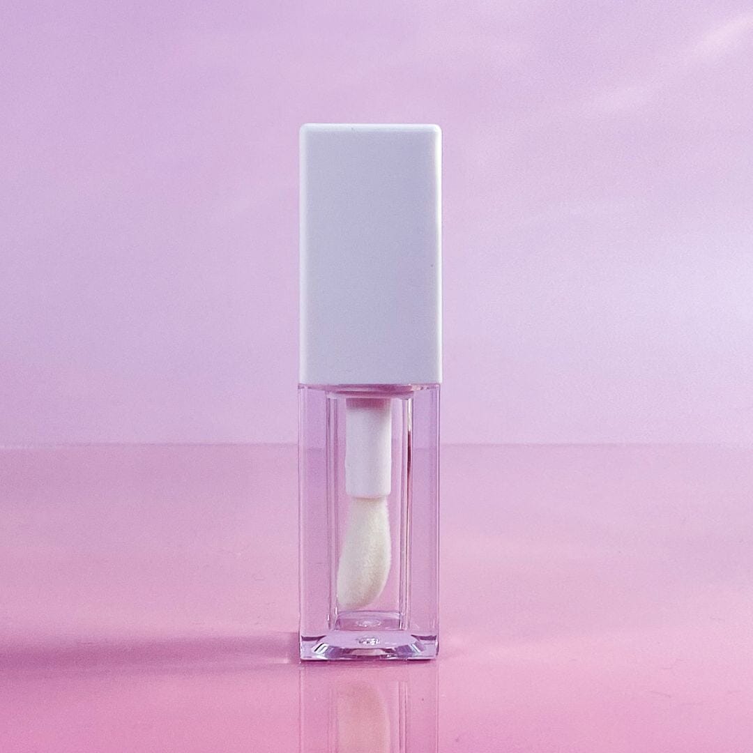 TKB 5ml White Lip Gloss Tubes with Jumbo Doe Foot Wand Applicator