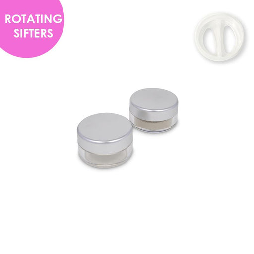Jars: Matte Silver and ROTATING Sifters