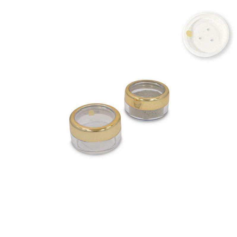 Jars Shiny Gold Rim & Sifters w/ Seals DIY Containers TKB Trading