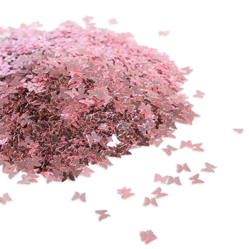 Metallic Pink Butterfly Glitter Chunky